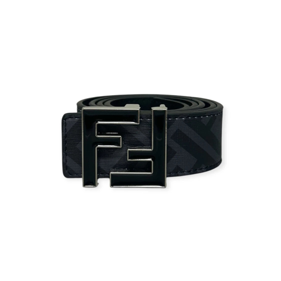 Fendi Black Belt Black Buckle "Monogram"