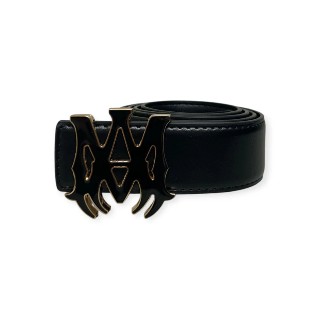 Amiri Black Belt Black/Gold Buckle "MA Logo"