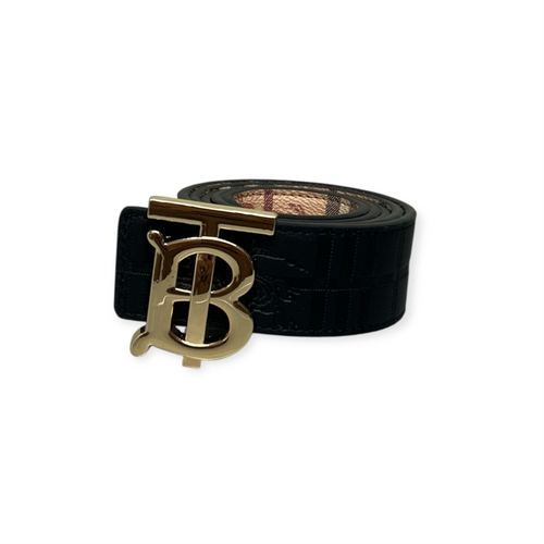 Burberry Beige Belt Gold Buckle "Reversible"