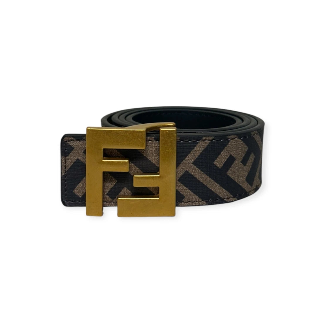 Fendi Brown Belt Gold Buckle "Monogram"