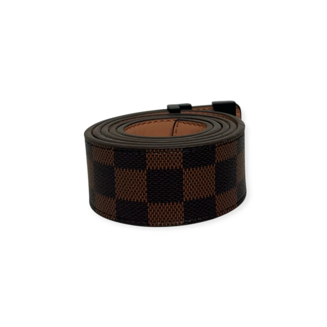 Louis Vuitton Brown Belt Black Buckle "Damier"