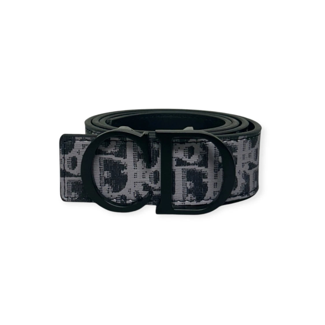 Dior Black Belt Black Buckle "Monogram"