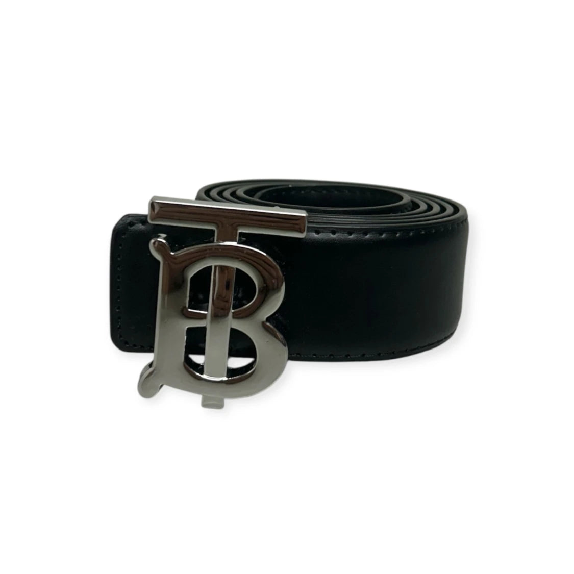 Burberry Black Belt Silver Buckle