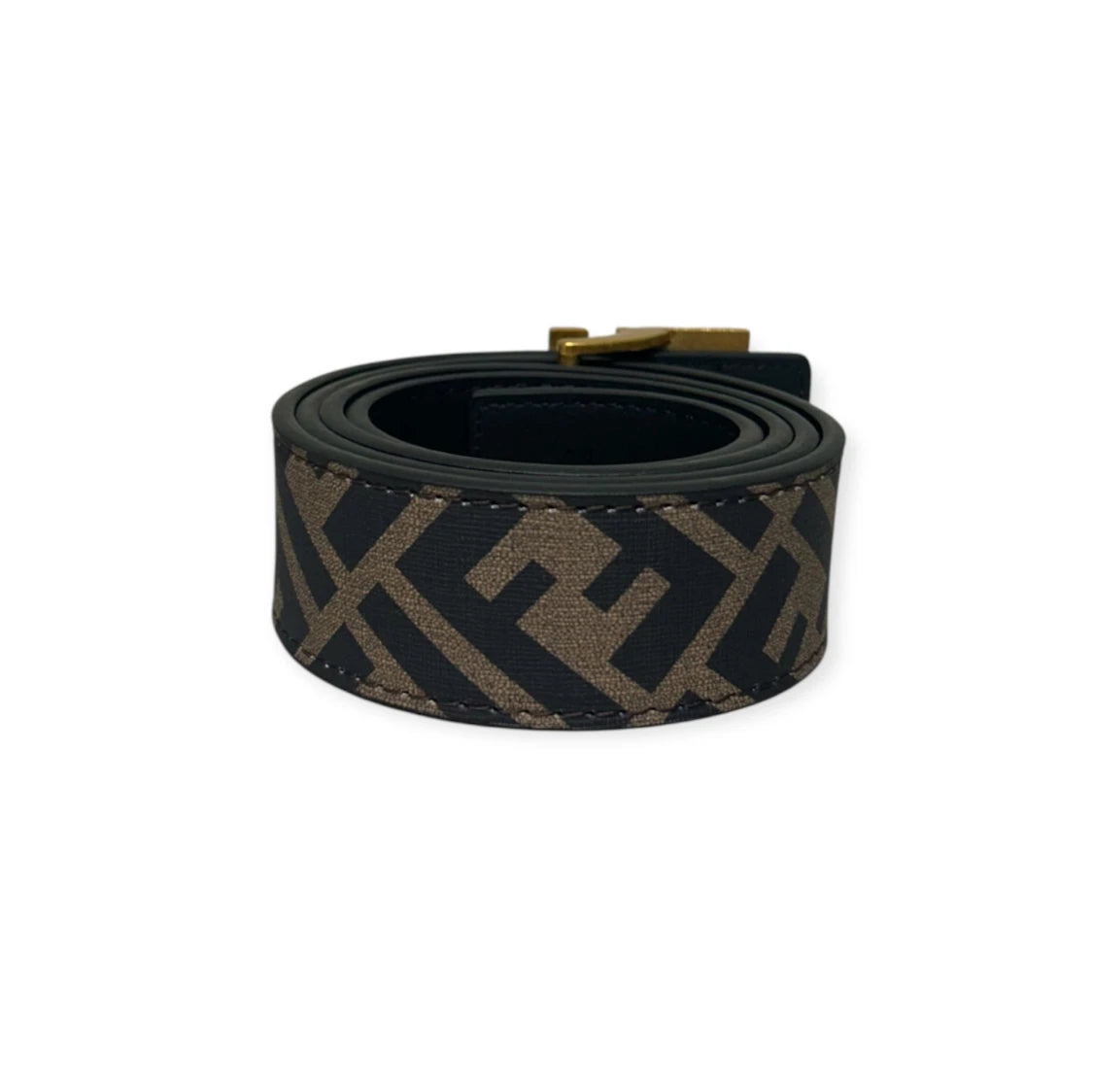 Fendi Brown Belt Gold Buckle "Monogram"