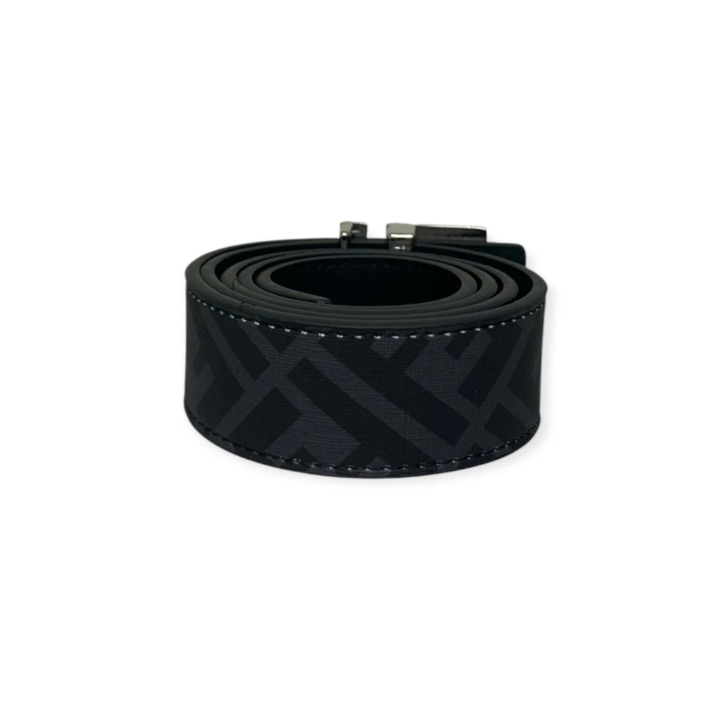 Fendi Black Belt Silver Buckle "Monogram"