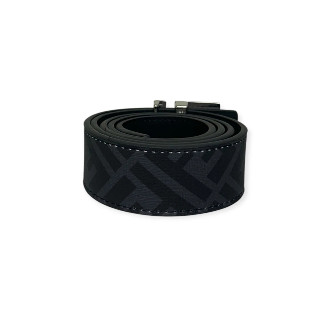 Fendi Black Belt Silver Buckle "Monogram"