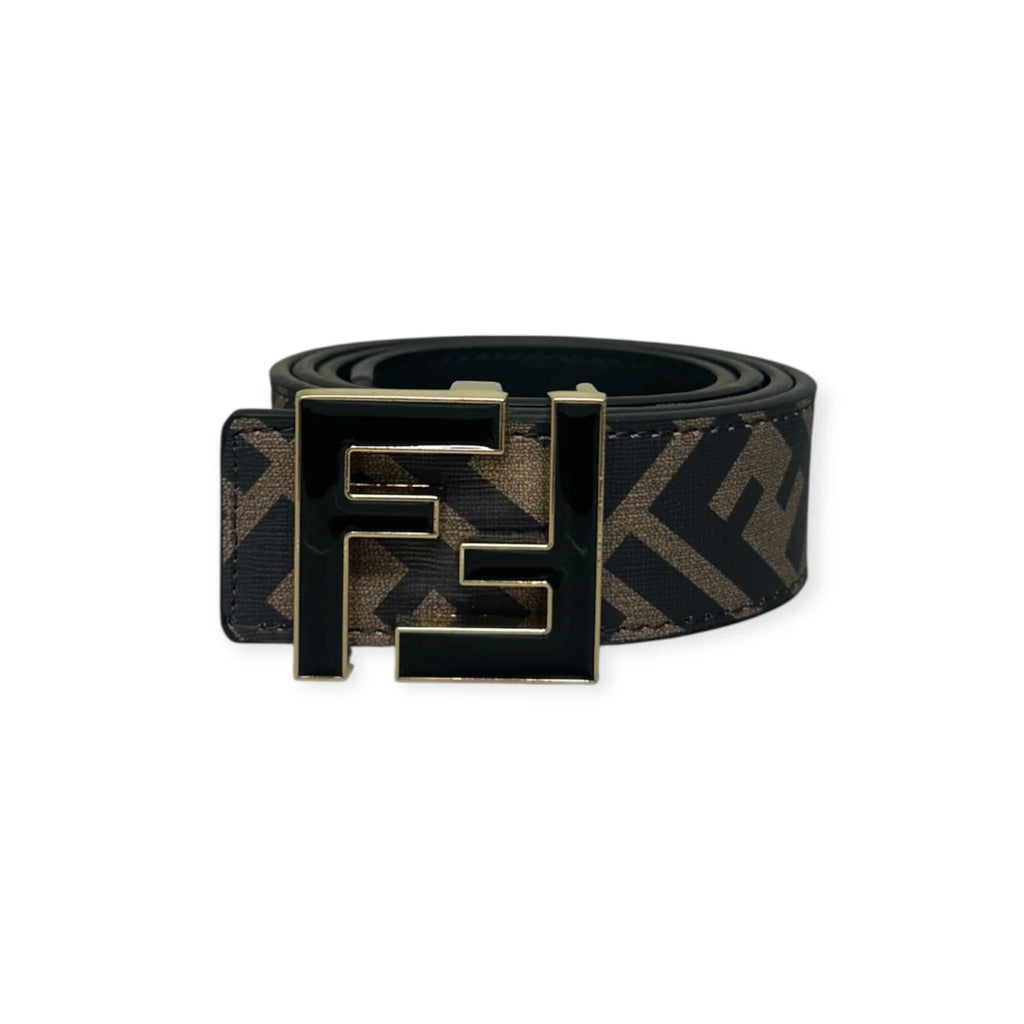 Fendi Brown Belt Black Buckle "Monogram"