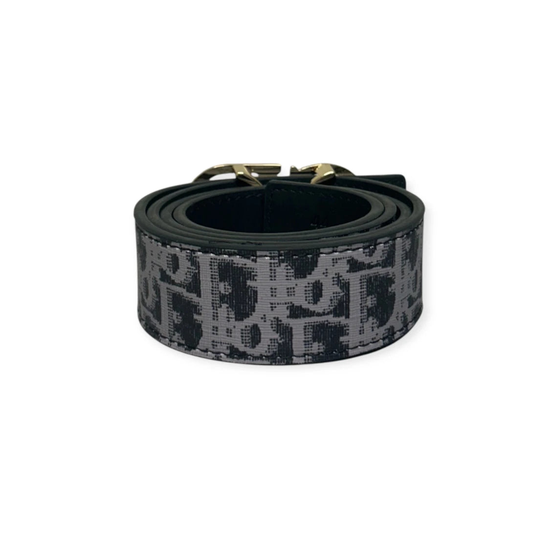 Dior Black Belt Gold Buckle "Monogram"