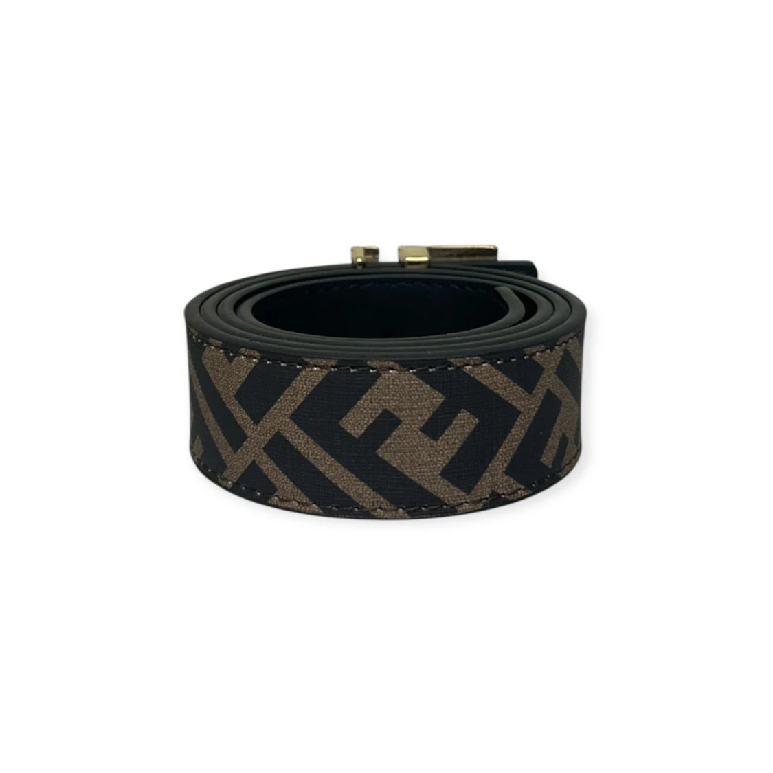 Fendi Brown Belt Black Buckle "Monogram"