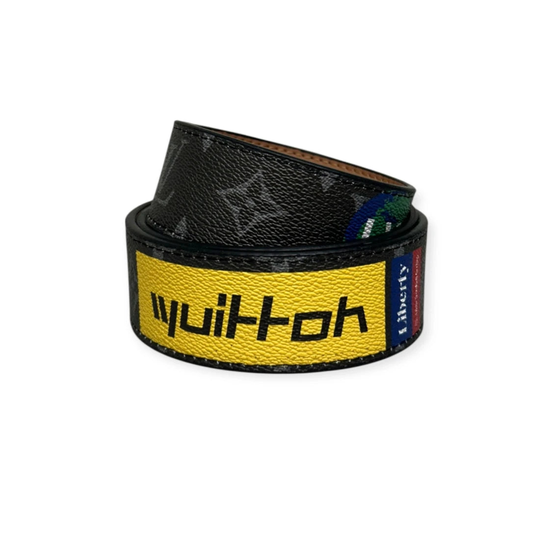 Louis Vuitton Black Belt Black Buckle "Logo Story"