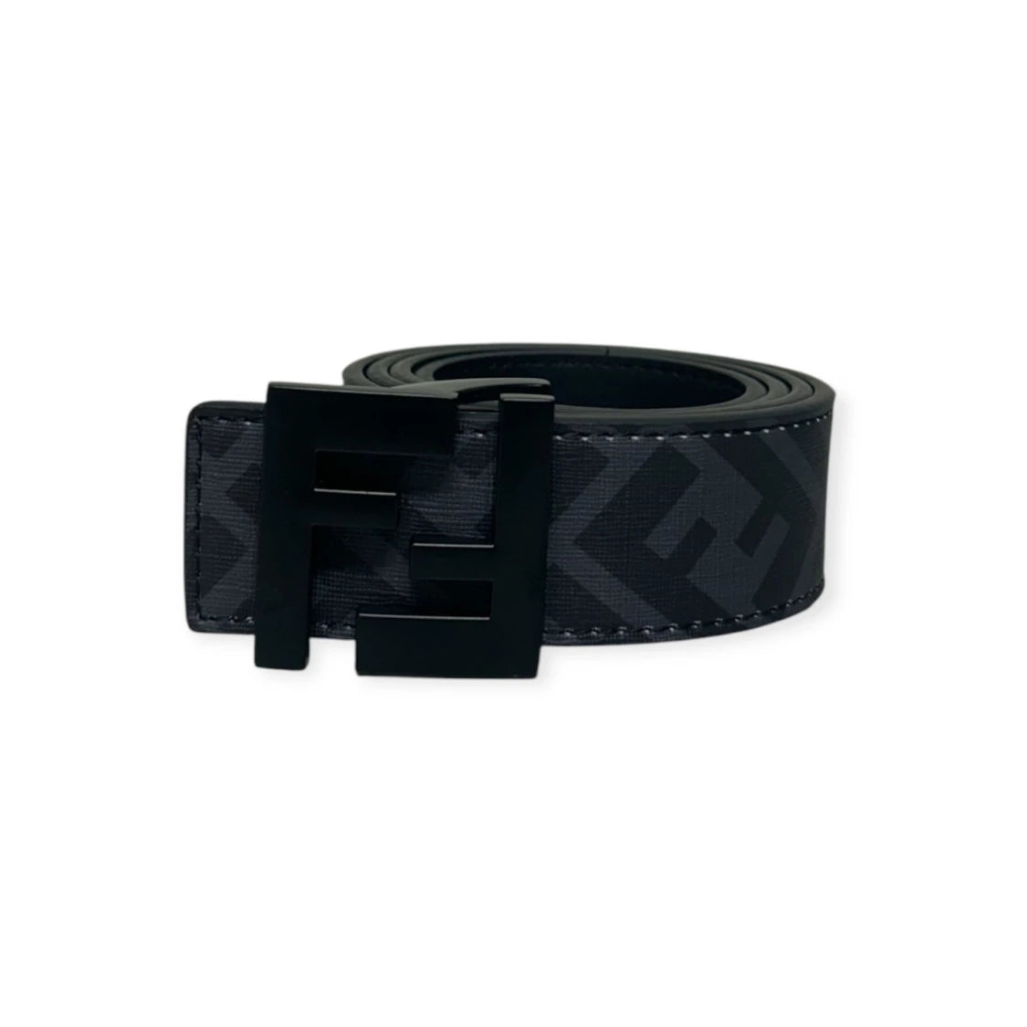 Fendi Black Belt Black Buckle "Monogram"