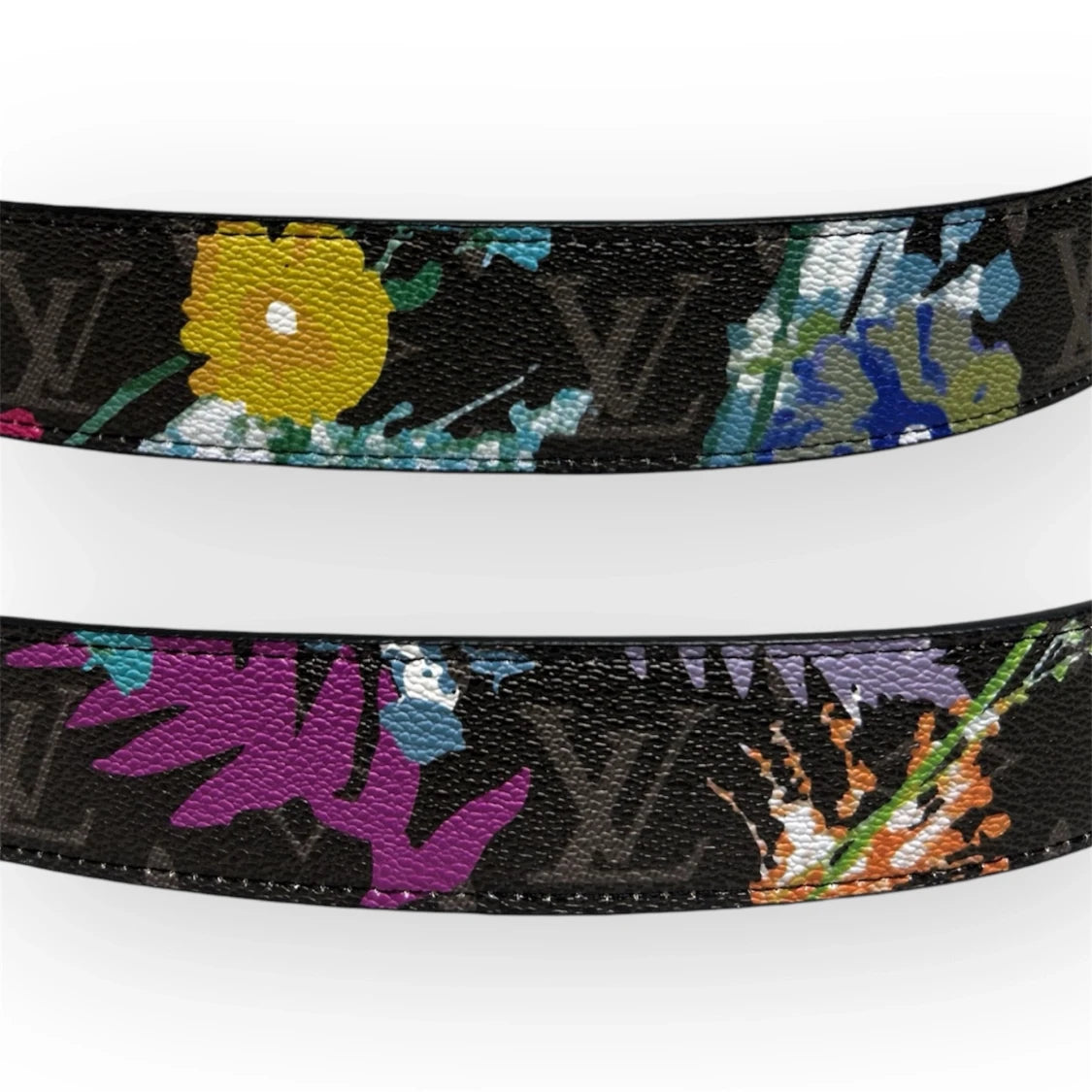Louis Vuitton Black Belt Black Buckle "Graffiti"