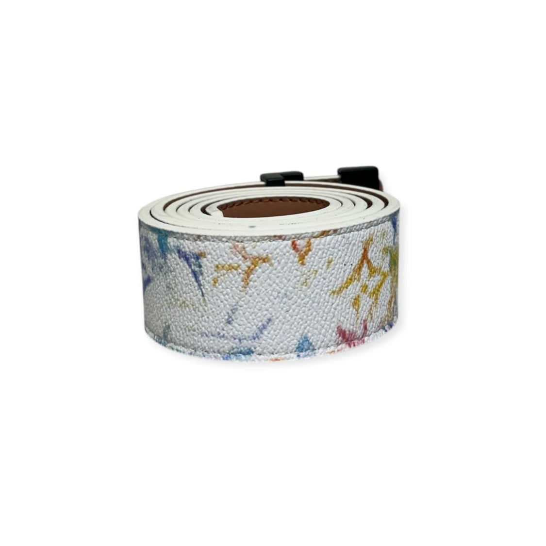 Louis Vuitton White Belt Black Buckle "Pastel Mix"