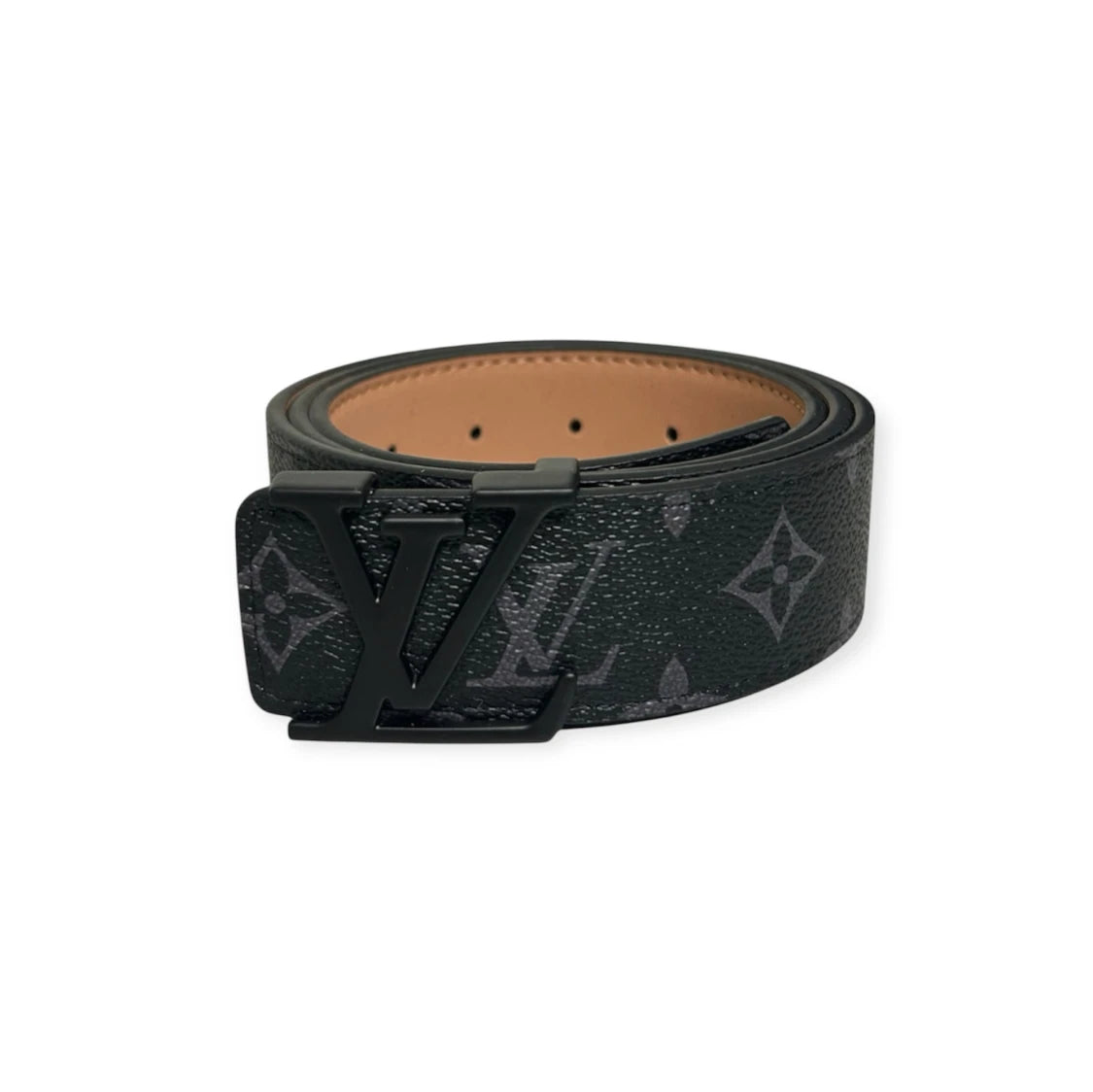 Louis Vuitton Black Belt Black Buckle "Monogram"