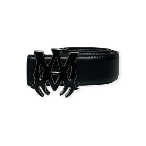 Amiri Black Belt Black/Silver Buckle "MA Logo"