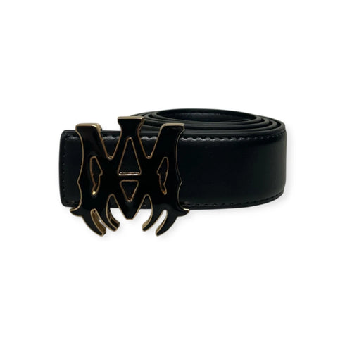 Amiri Black Belt Black/Gold Buckle "MA Logo"