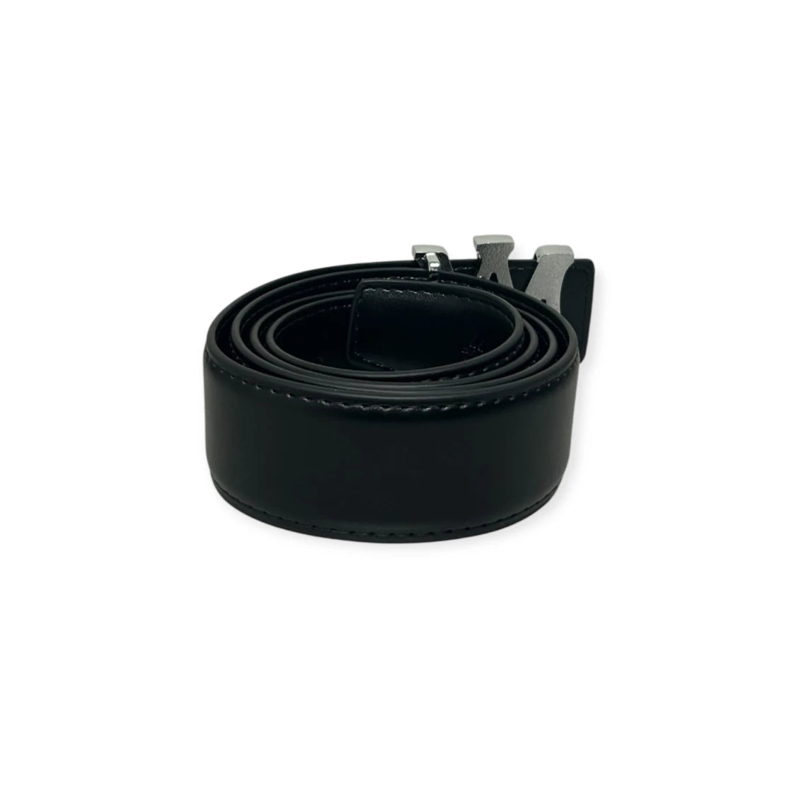 Amiri Black Belt Silver Buckle "MA Logo"