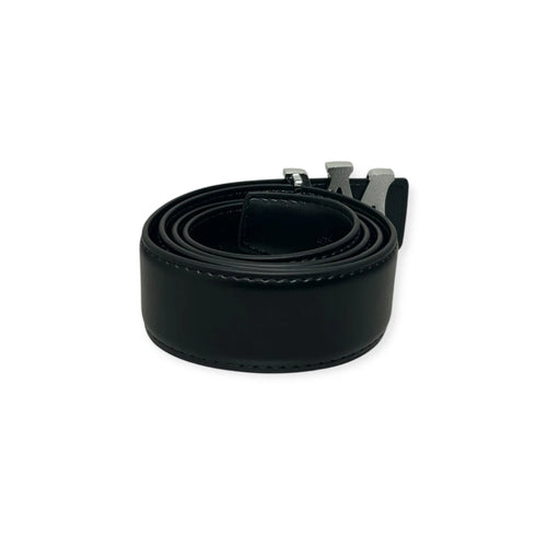Amiri Black Belt Silver Buckle "MA Logo"